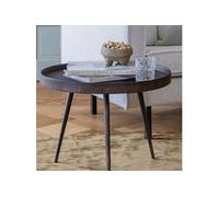 Table basse ronde 58x58x44 cm en métal noir antique