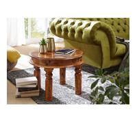 Table basse ronde 60cm - Bois massif d'acacia laqué (Miel) - OXFORD 0329