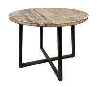 Table basse ronde 60cm Cannes Table d'appoint piètement métallique blanc cérusé