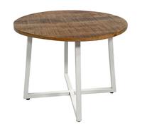 Table basse ronde 60cm Table d'appoint Cannes piètement métal blanc pur