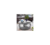 Table basse ronde 60x60x30,5 cm en aluminium argenté
