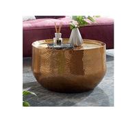 Table basse ronde 60x60x35 cm en aluminium doré