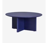 Table basse ronde Ø80 cm en MDF Saonara Bleu Lapis-Lazuli