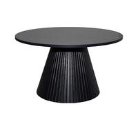 Table Basse Ronde 80 cm Moderne Effet Bois Noir