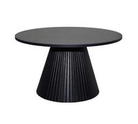 Table Basse Ronde 80 cm Moderne Effet Bois Noir