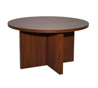 Table basse ronde 80 cm scandinave effet bois foncé - Oviala