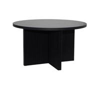 Table basse ronde 80 cm scandinave effet bois noir - Oviala