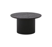 ANKARA - Table basse Ronde 80cm Pieds Relief MDF Effet bois foncé -