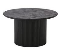 ANKARA - Table basse Ronde 80cm Pieds Relief MDF Effet bois foncé -