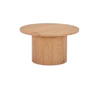 Table basse Ronde 80cm Pieds Relief MDF Effet bois naturel - ANKARA -