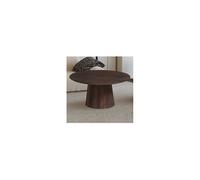 Table basse ronde 80x80x38 cm en manguier marron foncé - MAGUEL
