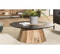 Table basse ronde 90 cm pin recyclé et contreplaqué - Oscar