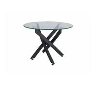 Table basse ronde ""Agis A"" - Transparent/Noir - D 60 x H 45 cm