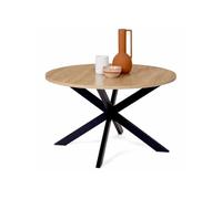 IDMarket - Table Basse Ronde Alix Pied araignée 70 cm Bois et Noir
