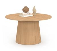 IDMarket - Table Basse Ronde Angele 70 cm Pied Central Bois Effet hêtre