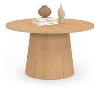 Table basse ronde ANGELE 70 cm pied central bois effet hêtre Bois