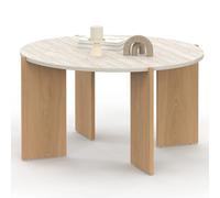 Table basse ronde ARMONIA 73 cm effet travertin
