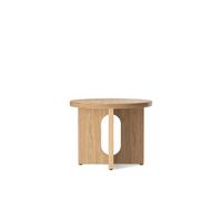 Audo Copenhagen Table d’appoint Androgyne Ø50 cm base en chêne Plateau de table en chêne