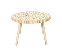 AltoBuy FREJ - Table Basse Ronde avec Plateau en Rondins de Bois