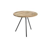 Table basse ronde BASTIAn'en chêne massif et acier noir 50cm