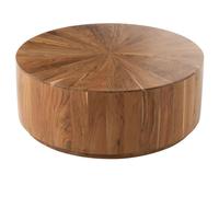 Table basse ronde bois d'acacia Naturel 90x90x35 cm