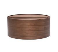 Table basse ronde bois foncé noyer avec plateau pivotant et rangement D80 cm DALI