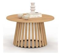 IDMarket Table basse ronde CARMEN 70 cm – pied bois en lattes et plateau bois
