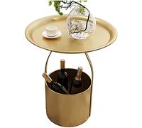 Table basse ronde créative en fer forgé - Table d'appoint moderne pour salon, canapé ou chambre à coucher - Table basse d'angle élégante et décoration d'intérieur (A)