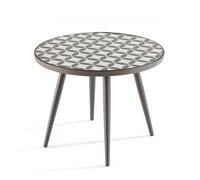 Oviala Table Basse Ronde de Jardin en Acier Gris Plateau en céramique - Tivoli