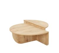 CARLOW - Table basse ronde modulable couleur chêne clair