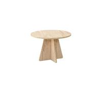 Toilinux - Table basse ronde effet travertin VALENCE - Beige - VALENCE Beige G