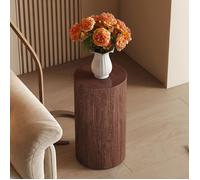 Table Basse Ronde Élégante BELLEMAVE - MDF aspect noyer, design minimaliste -Table d'appoint pour le salon - Ø30 cm