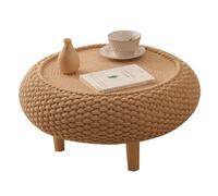 Table Basse Ronde Élégante en Rotin pour Salon, Chambre Et Balcon - Design Minimaliste Et Polyvalent(60 * 60 * 25cm)