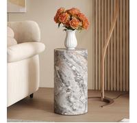 Table Basse Ronde Élégante, Table d'appoint en MDF Aspect Bois, Design Minimaliste Moderne, Pour Salon, Bureau, 30x30x50cm, Gris