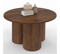 Table basse ronde ELOISE 70 cm bois effet noyer