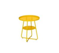 Table basse ronde en aluminium jaune Thasos Ø 50 cm -