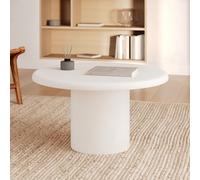 Table basse ronde en béton blanc cassé - lulli