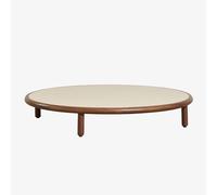 Table basse ronde en bois d'acacia Olivia Beige Semoline - Brun Acacia foncé Ø100 cm