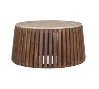 Table basse ronde en bois massif collection DELHI diamètre 70cm - Style ethnique et design