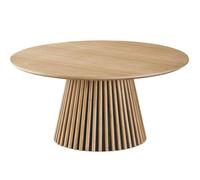 Table basse ronde en bois piètement cannelé Ø80 cm - Ada