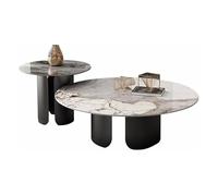Table basse ronde en dalle de roche, taille table basse, ensemble de salon, table de maison (80)