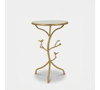 Table basse ronde en fer avec plateau effet marbre Birds