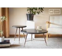 Table basse ronde en marbre noir Sivärt