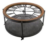 Table Basse Ronde en Métal ""Chrono"" 89cm Noir