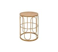 Table basse ronde en métal et rotin 55x40x40cm Samui