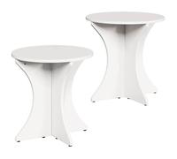 Table basse ronde en pin - vidaXL - Blanc - Bois massif - 46x46x47 cm - Forme ronde - Style rustique - Usage intérieur