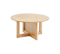 Table Basse Ronde en Rotin Meuble pour Salon en Bois 85 cm Un Seul Niveau