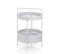 Table basse ronde en verre et acier 2 étagères Atlas