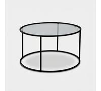Table basse ronde en verre fumé design moderne Aurum 80
