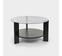 Table à café élégante, 75 x 75 x 40 cm | 100% Verre trempé et Planche à Particules revêtue de mélamine | Finition élégante Noire & fme pour Les espaces de Vie Modernes
